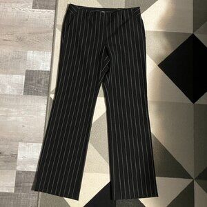 Loft Black With White Pin Stripes Marisa Trousers Women's Size 8